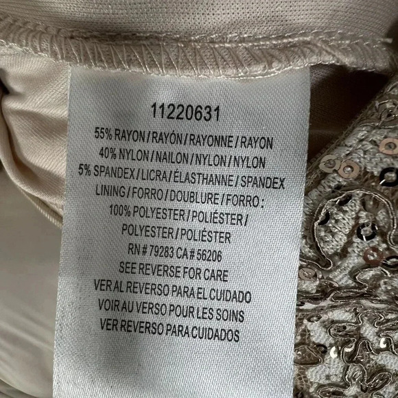 Alex Evenings Womens Sz 6 Long Cap Sleeve Fit & Flare Dress Sequin Detail Formal - Picture 15 of 16